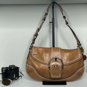 Vintage Coach 10578 Tan Soho Leather with Buckle Shoulder Bag